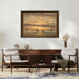 Hendrik Willem Mesdag - Scheveningen’de Gün Batımı Fine Art Baskı