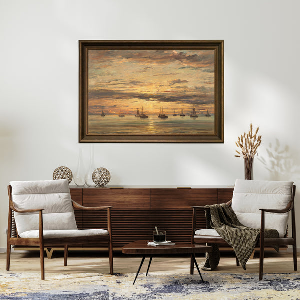 Hendrik Willem Mesdag - Scheveningen’de Gün Batımı Fine Art Baskı