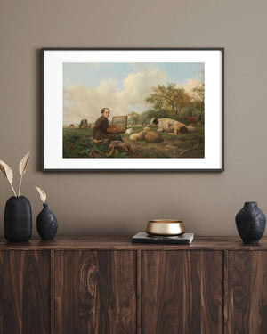 Hendrikus van de Sande Bakhuyzen - Doğada Resim Yapan Sanatçı Fine Art Baskı