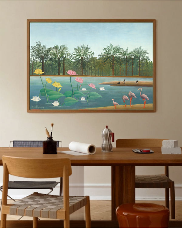 Henri Rousseau - Flamingolar fine art baskı
