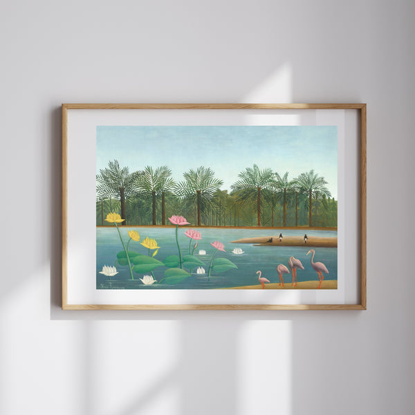 Henri Rousseau - Flamingolar fine art baskı