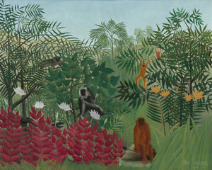 Henri Rousseau - Maymunlu Tropik Orman Tablo
