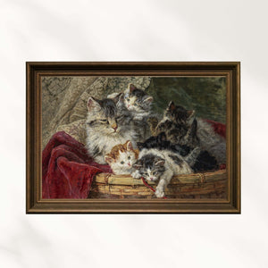 Henriette Ronner-Knip - Yaramazlık Sepeti Fine Art Baskı