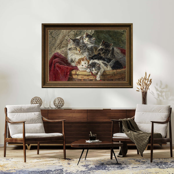 Henriette Ronner-Knip - Yaramazlık Sepeti Fine Art Baskı