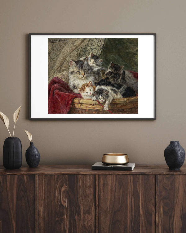 Henriette Ronner-Knip - Yaramazlık Sepeti Fine Art Baskı