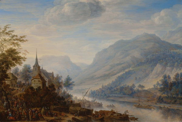 Herman Saftleven - Reineck’te Ren Nehri Görünümü fine art baskı