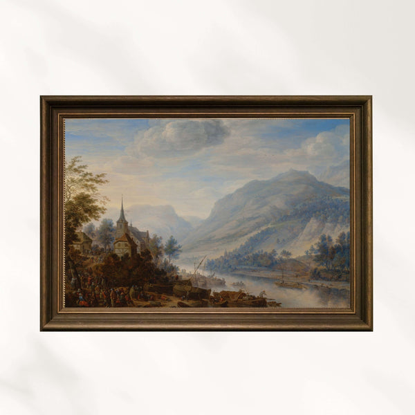 Herman Saftleven - Reineck’te Ren Nehri Görünümü fine art baskı
