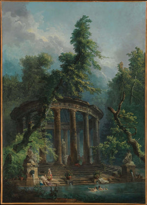 Hubert Robert - Yıkanma Havuzu Fine Art Baskı