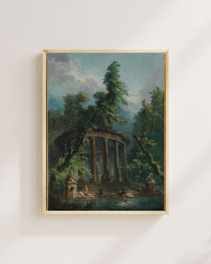 Hubert Robert - Yıkanma Havuzu Fine Art Baskı
