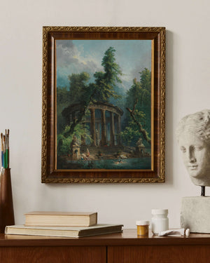 Hubert Robert - Yıkanma Havuzu Fine Art Baskı