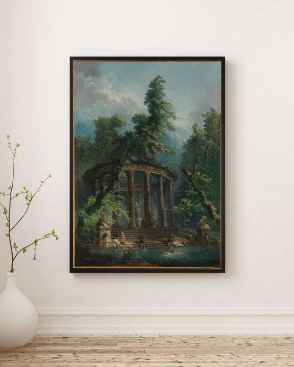 Hubert Robert - Yıkanma Havuzu Fine Art Baskı