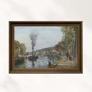 Camille Pissarro - Bougival'de Seine Nehri fine art baskı
