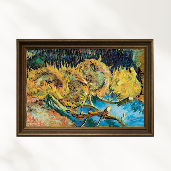 Vincent van Gogh - Tohuma Dönmüş Dört Ayçiçeği fine art baskı