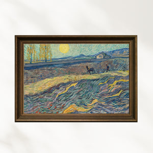 Vincent van Gogh - Tarlada Çift Süren Köylü fine art baskı