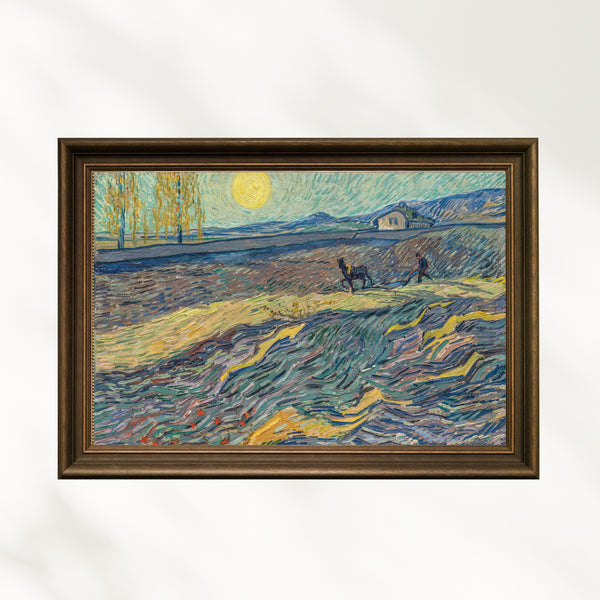 Vincent van Gogh - Tarlada Çift Süren Köylü fine art baskı
