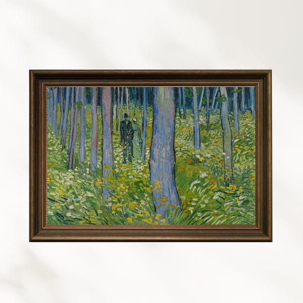Vincent van Gogh - İki Figürle Orman Altı fine art baskı