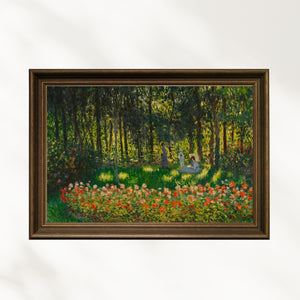 Claude Monet - Bahçede - Sanatçının Ailesi fine art baskı