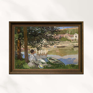 Claude Monet - Seine Nehri Kıyısında - Bennecourt fine art baskı