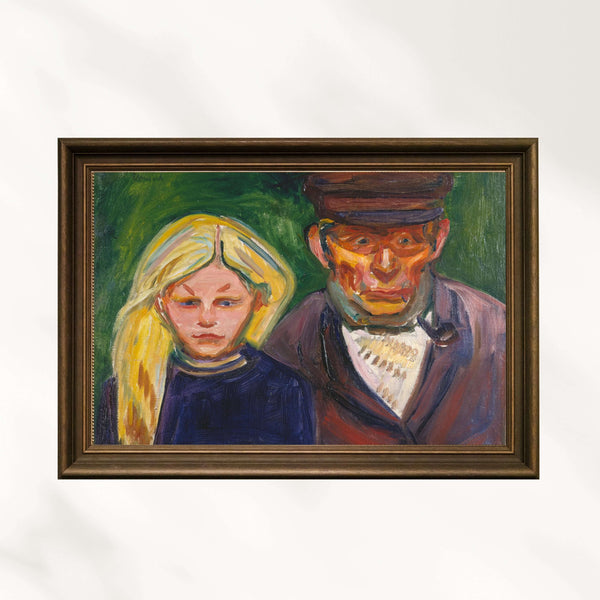 Edvard Munch - Yaşlı Balıkçı ve Kızı fine art baskı