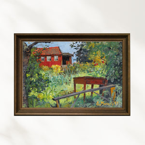 Edvard Munch - Kırmızı Evli Bahçe fine art baskı