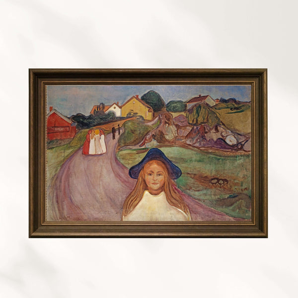 Edvard Munch - Åsgårdstrand'da Sokak fine art baskı