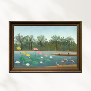 Henri Rousseau - Flamingolar fine art baskı