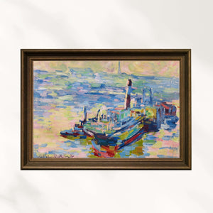 Elbe'de Sabah Fine Art Baskı