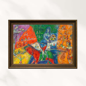 Marc Chagall - Kırmızı ve Mavi Sirk Fine Art Baskı
