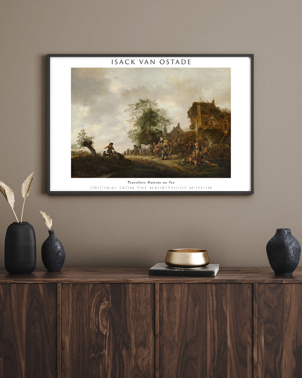Isack van Ostade-Bir Hanın Dışındaki Gezginler çerçeve
