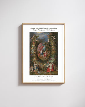 Jan Brueghel the Elder & Hendrik van Balen-Dört Mevsimin Kişileştirmelerinden Hediyeler Alan Tanrıça Cybele’in Etrafında Meyve Çelengi poster