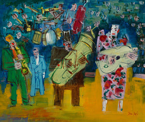 Jean Dufy - Üç Müzisyen Palyaço fine art baskı