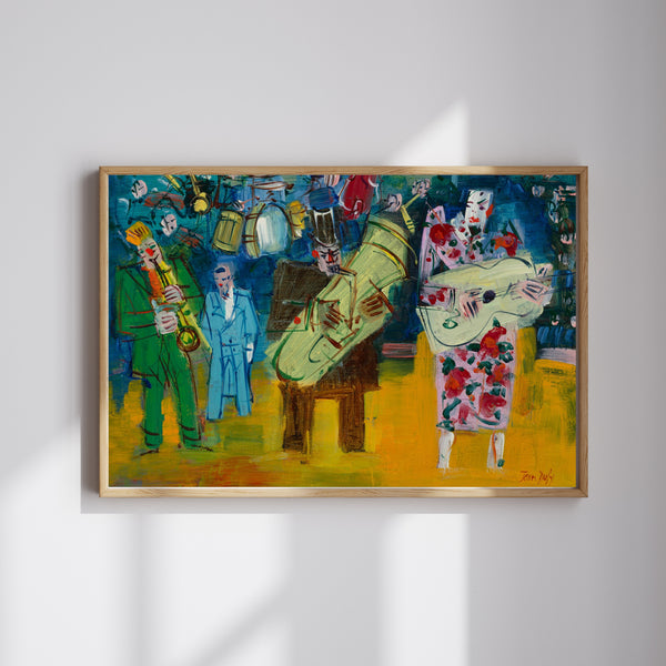 Jean Dufy - Üç Müzisyen Palyaço fine art baskı