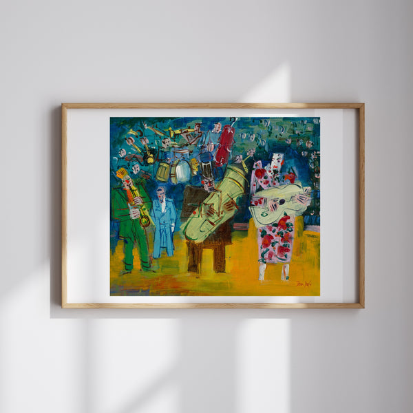 Jean Dufy - Üç Müzisyen Palyaço fine art baskı