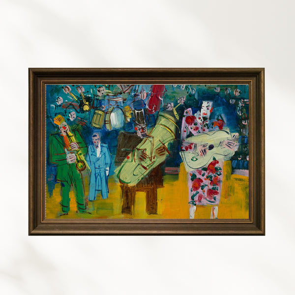 Jean Dufy - Üç Müzisyen Palyaço fine art baskı