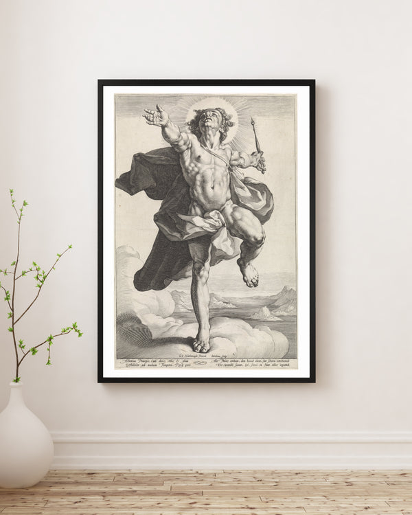 Jacob Matham - Helios Olarak Apollon fine art baskı
