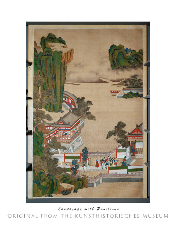 Anonim - Köşklerle Manzara fine art baskı