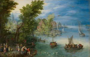 Jan Brueghel the Elder - Nehir Manzarası Tablo