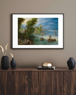 Jan Brueghel the Elder - Nehir Manzarası Çerçeve