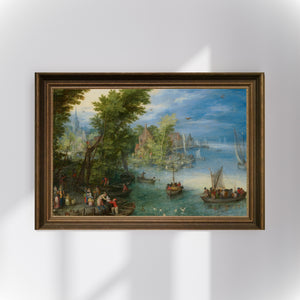 Jan Brueghel the Elder - Nehir Manzarası Poster