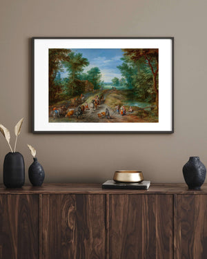 Jan Brueghel the Elder - Gezginli Orman Manzarası Çerçeve