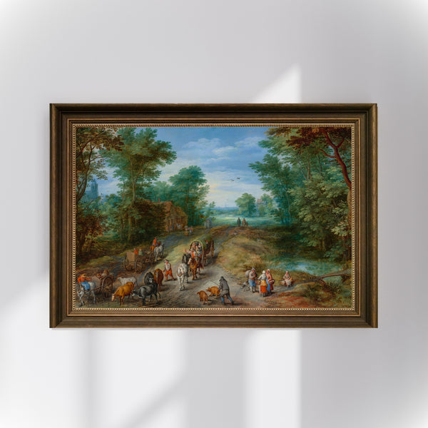 Jan Brueghel the Elder - Gezginli Orman Manzarası Poster