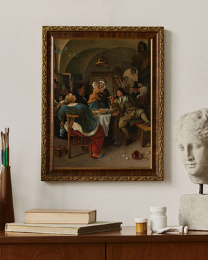 Jan Havicksz. Steen - Aile Sahnesi Çerçeve