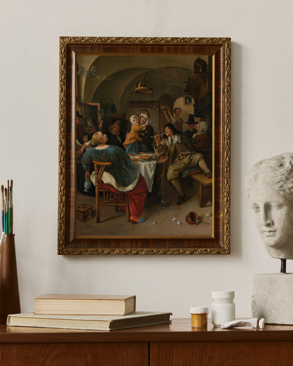 Jan Havicksz. Steen - Aile Sahnesi Çerçeve