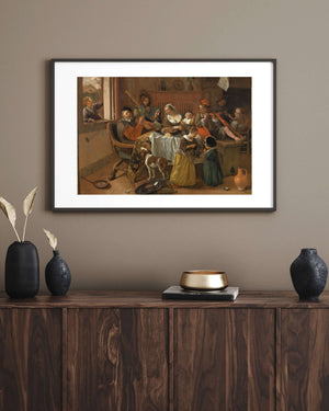 Jan Havicksz. Steen - Neşeli Aile Fine Art Baskı