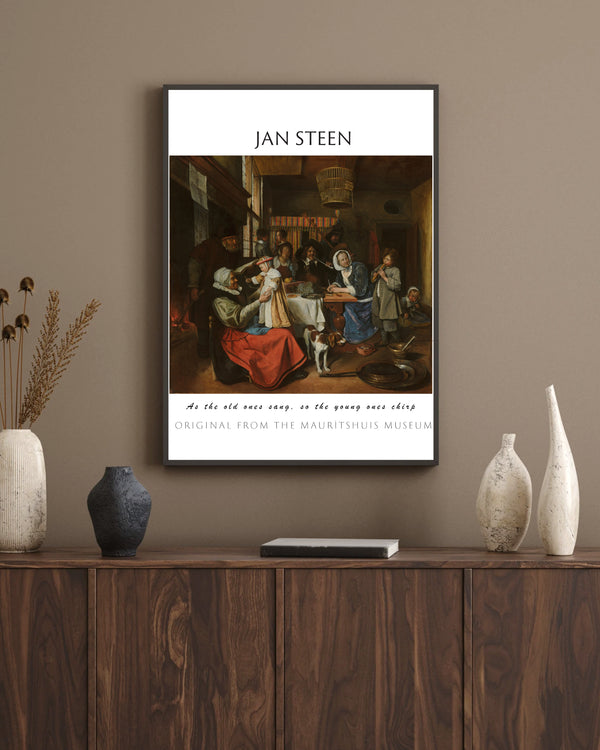 Jan Havicksz. Steen-Büyükler Ne Söylerse Küçükler de Onu Söyler çerçeve