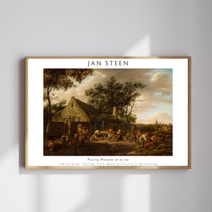 Jan Havicksz. Steen-Bir Hanın Önünde Dans Eden Köylüler poster