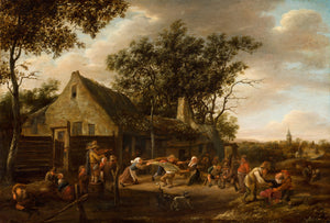 Jan Havicksz. Steen-Bir Hanın Önünde Dans Eden Köylüler tablo