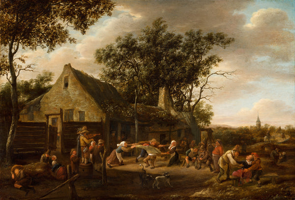 Jan Havicksz. Steen-Bir Hanın Önünde Dans Eden Köylüler tablo