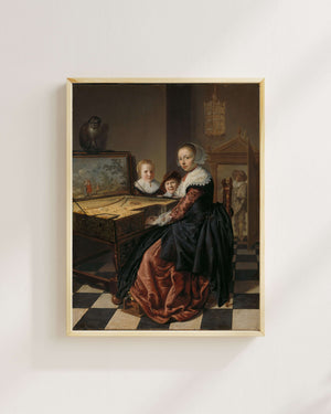 Jan Miense Molenaer - Virginal Çalan Kadın fine art baskı