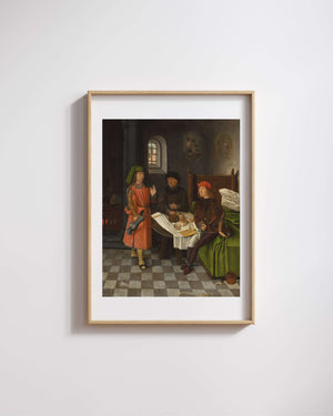 Jan Mostaert - Yusuf Fırıncı ve Saka Başı’nın Rüyalarını Yorumlarken Fine Art Baskı